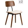 Set 2 sedie scandinave in legno e lana