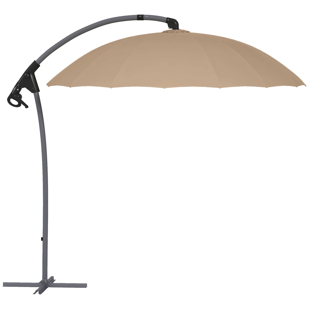 Ombrellone da giardino decentrato 2.7m con manovella cachi