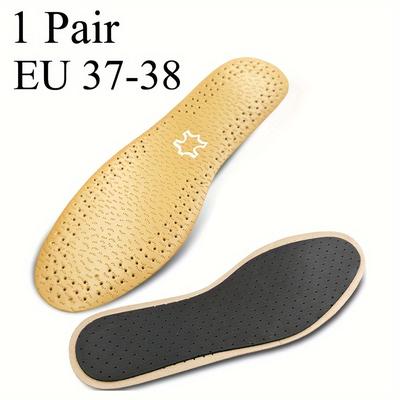 TEMU 1pair Ultra-thin Pu Leather Breathable Insoles