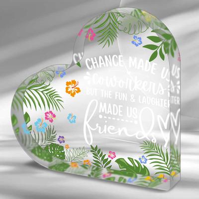 TEMU 1pc Friend Gifts For Women Friend Friendship Birthday Gifts For Women Bestie Gifts Cheer Up Gift For Bff Acrylic Heart Keepsake And Paperweight For Home Office Table Shelf