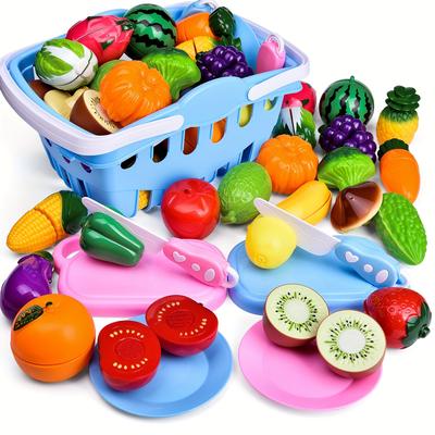 53pcs Play Food For Kids Kitchen, Play Kitchen Acc...