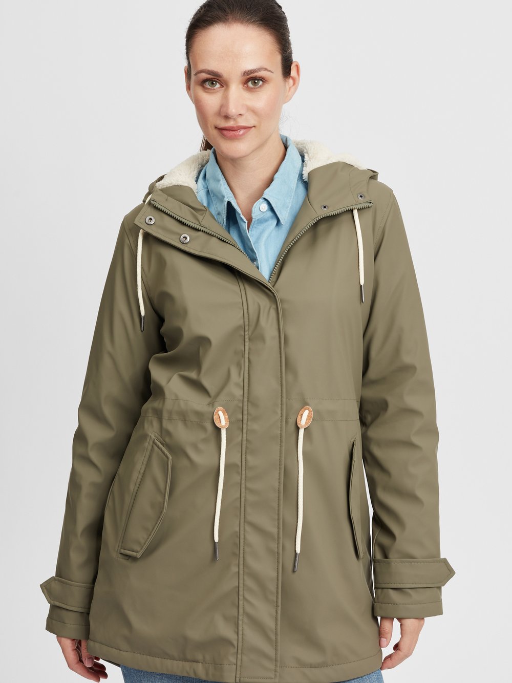 OXMO Regenjacke Damen oliv, L