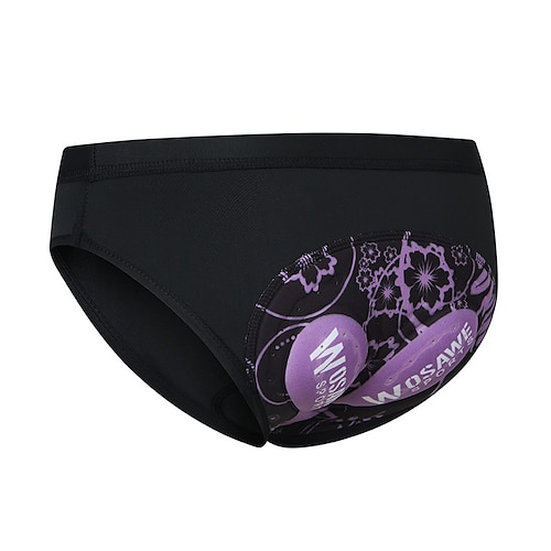 WOSAWE Damen Einfarbig Fahrrad Unterwäsche Gepolsterte Fahrradhose Fahhrad Shorts Unterwäsche Shorts Schmale Passform Sport Schnelltrocknend Hohe Elastizität Bequem Atmungsaktiv Schwarz Rosa Spandex Image