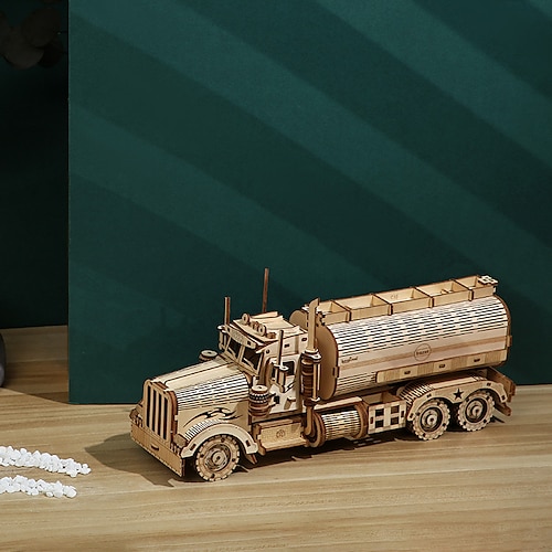 DIY 3D Holzpuzzle Sparschwein Modell Lastwagen Bauklötze Zusammenbau Puzzle Spielzeug Geschenk für Kinder Erwachsene Weihnachtsgeschenk Image