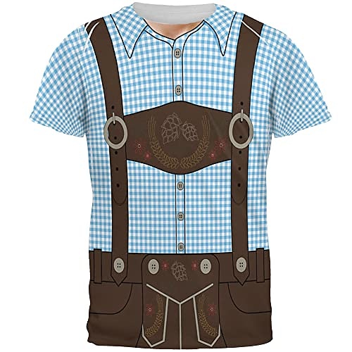 T-Shirt Lederhosen Lässig Bayerisch T-Shirt Ärmel Grafik für Herren Unisex Erwachsene 3D-Druck für Oktoberfestbier Urlaub Party Image