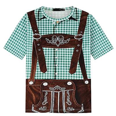 Oktoberfestbier T-Shirt-Ärmel Lederhosen Grafik Für Herren Erwachsene Karneval Oktoberfestbier 3D-Druck Party Urlaub Image