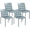 Lot de 4 chaises de jardin empilables assise dossier lattes gris