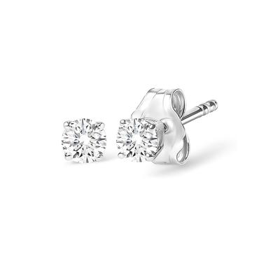 Women's 14K White Gold 1/2 Cttw 4-Prong Set Brilliant Round-Cut Solitaire Lab Grown Diamond Push Back Stud E by Haus of Brilliance in White Gold