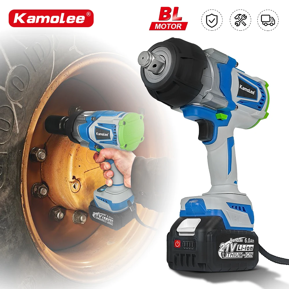 Kamolee 4100NM clé électrique sans brosse 3/4 pouces clé à chocs sans fil outil électrique portatif appliquer à la batterie 18v 21V