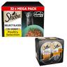 32 x 85g Select Slices Poultry Selection in Gravy Sheba Wet Cat Food + 6 x 37,5g Perfect Portions Turkey Chunks in Gravy Sheba Wet Cat Food