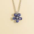 Juvetti Jewelry Florea White Gold Necklace Blue Sapphire & Diamond - White