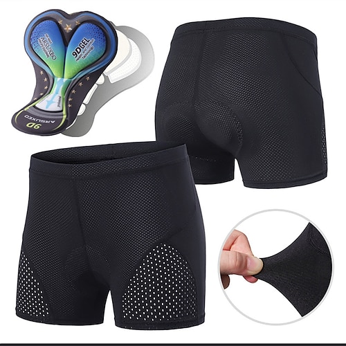 Damen Einfarbig Fahrradhose Fahrradshorts Fahhrad Shorts Gepolsterte Shorts / Chamois Sport 3D-Polster Schnelltrocknend Hohe Elastizität Bequem Schwarz Purpur Spandex Bekleidung Fahrradbekleidung Image