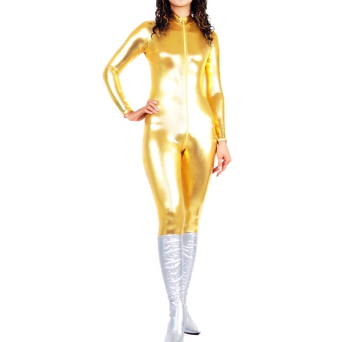 Glänzende Zentai-Anzüge Cosplay Kostüm Catsuit Karnevalskostüm Ganzkörperanzug Damen Sexy Kostüm Einfarbig Elasthan Kostüm für Weihnachten Halloween