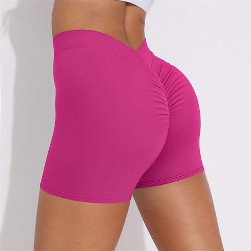 Per donna Shorts da Palestra Shorts da yoga Shorts da allenamento Vita Alta Pilates Allenamento in Palestra Allenamento Pantaloncini Tinta unica Nero Bianco Blu Reale Gli sport Abbigliamento sportivo