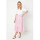 Oasis Womens Petite Broderie Midi Skirt - Pink Cotton - Size 14 UK | Oasis Sale | Discount Designer Brands