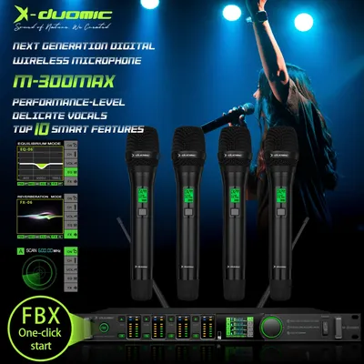 X-DUOMIC M300MAX true diversity one to four wireless microphone professional stage performance balanced reverb anti-howling