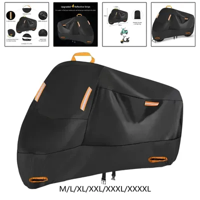 Motorcycle Cover Waterproof All Season Dustproof UV Protective Outdoor Indoor Scooter 210D