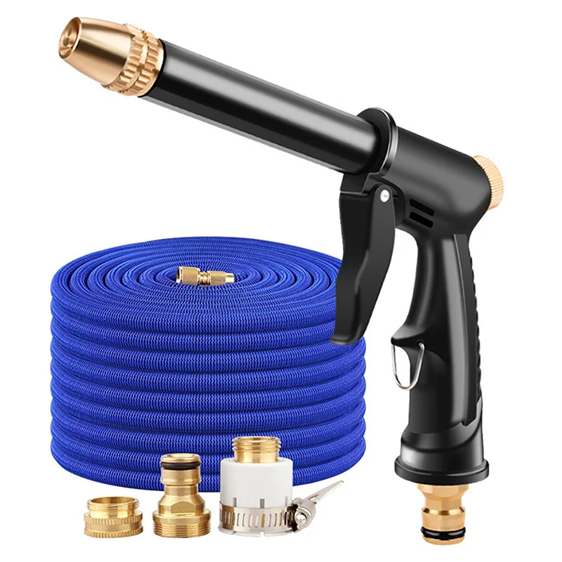 Hochdruck Auto Waschen Wasser Pistole Neue Kupfer-überzogene Düse Dicke Lange Stange Hause Auto Dual Druck Auto Waschen Image