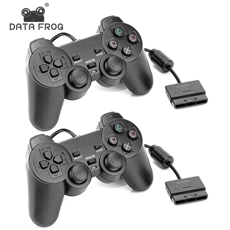 DATA FROG Gamepad plug and play cablato per controller joystick a doppia vibrazione PS2 per accessori console Sony Playstation2