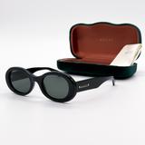 Gucci Accessories | New Gucci Gg1587s 001 Oval Black Grey Women Sunglasses Gucci Eyewear | Color: Black/Gray | Size: Os