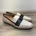 Kate Spade Shoes | Kate Spade Marina Leather Flats Loafers Beige W/ Silver Spade Accents Size 8b | Color: Silver | Size: 8