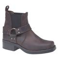 (8 UK, Brown) Woodland Mens Low Harley Gusset Harness Leather Boots