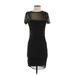 Divided by H&M Casual Dress - Mini Crew Neck Short Sleeve: Black Solid Dresses - Women's Size Small