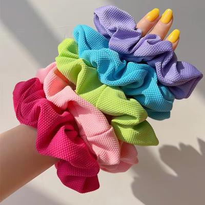 TEMU 5pcs Hair Scrunchies Solid Color Hair Ropes Ties Soft Ponytail Holder Hair Accessories For Women Female Image