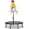 COSTWAY φ117cm Mini Trampolin faltbar, Fitness Trampolin mit höhenverstellbarem Griff,