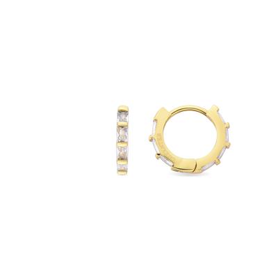 Luxenter Dazfi Brillant-Zirkonia-Ohrringe aus 18k Gelbgold