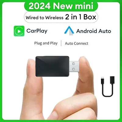 Wireless Carplay Adapter Android Auto 2in1 for Toyota Mazda Nissan Hyundai Suzuki Chevrolet Audi