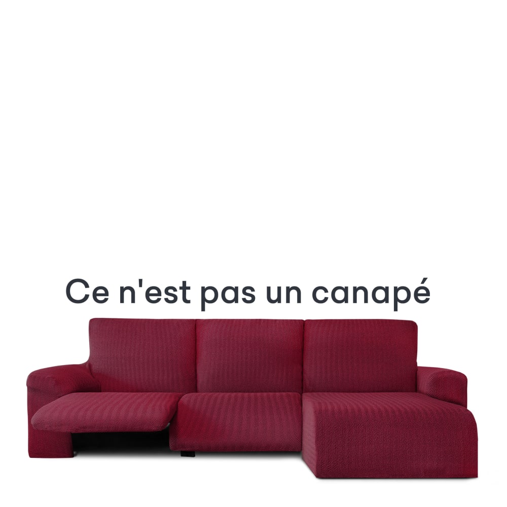 Housse de canapé relax en L droite b/c bordeaux 250 * 360 cm