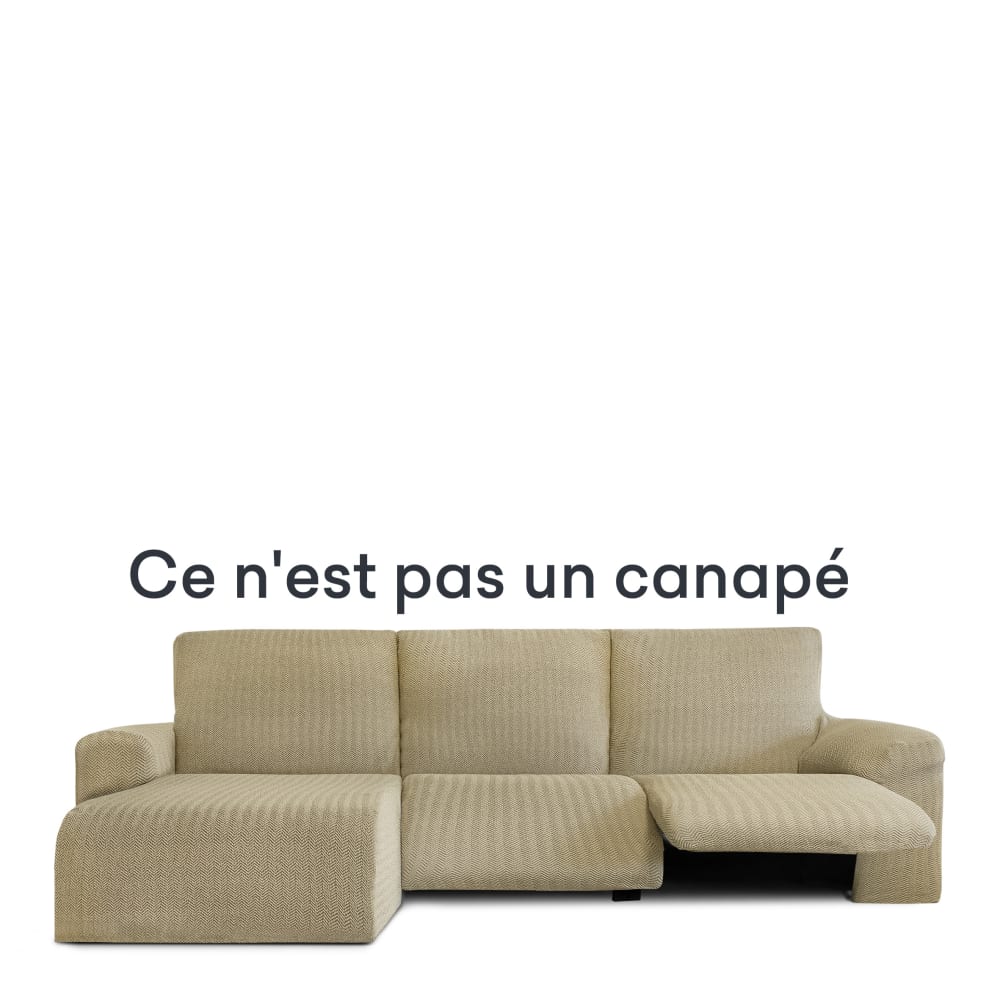 Housse de canapé relax en L gauche b/c beige 250 * 360 cm