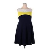 db established 1962 Casual Dress - Fit & Flare Scoop Neck Sleeveless: Blue Color Block Dresses - Women's Size 18