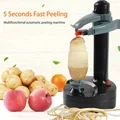 Éplucheur de pommes de terre électrique en acier inoxydable avec 1 pièce de rechange rotatif