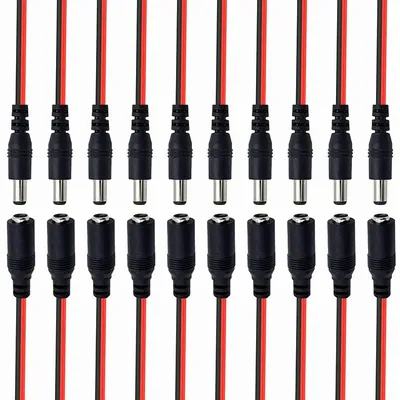 10/20/50PCS 12V Dc Connectors Male Female Jack Cable Wire Line Adapter Plug Power Supply 5.5 x 2.1mm