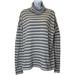 J. Crew Tops | J Crew Women's Gray & White Striped Turtle Neck Long Sleeve Shirt Size Small | Color: Gray/White | Size: S