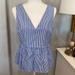 J. Crew Tops | J Crew Peplum Top 6 | Color: Blue/White | Size: 6