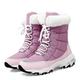 XCVFBVG Womens Boots Ankle boots Women's winter shoes Warm and waterproof snow boots Women's lace up boots.(Color:Pink,Size:7.5)