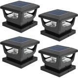 Solar Deck Post Lights Outdoor Waterproof Solar Post Cap Light For 4X4 Wood Or 3X3 4X4 Vinyl Post Solar Caps White Smd Led Lighting For Garden Fence Deck Patio