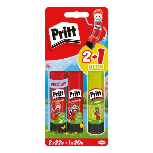 Pritt 2 Klebestifte »Original« 22 g + 1 Klebestift »Neon« 20 g Image