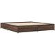 Cadre de lit chêne marron 200x200 cm bois d'ingénierie et métal Vidaxl Brown Oak