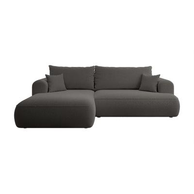 Ecksofa Boucle-Bezug Dunkelgrau