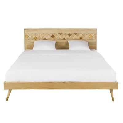 Bett aus Mangoholz mit Bettkopfteil, 180x200cm