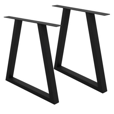 Tischbeine Trapez-Design Stahl 60 x 72 cm Schwarz