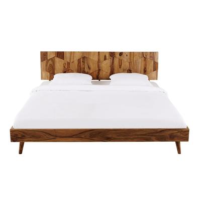 Vintage-Bett aus massivem Sheesham-Holz, 180x200