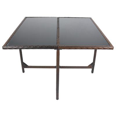 Gartentisch aus Metall, 110 cm, Braun