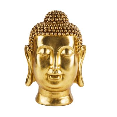 Buddha-Figur aus goldfarbenem Polyresin, H60cm