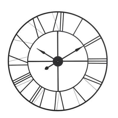 Uhr aus schwarzem Metall, D105cm