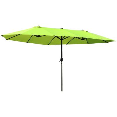 Sonnenschirm mit Handkurbel aus Stahl, Polyester, grün